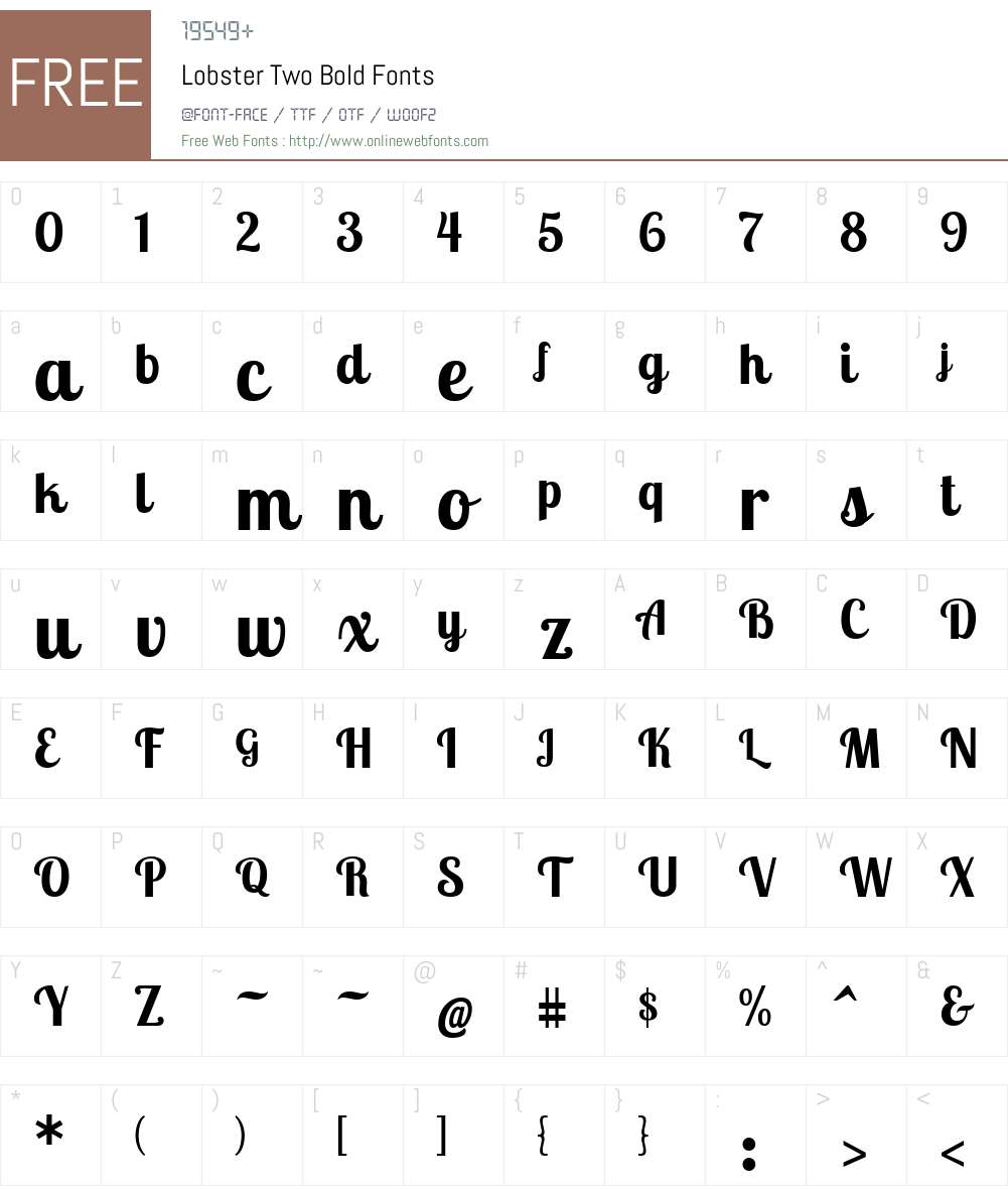 Lobster Two Font Screenshots
