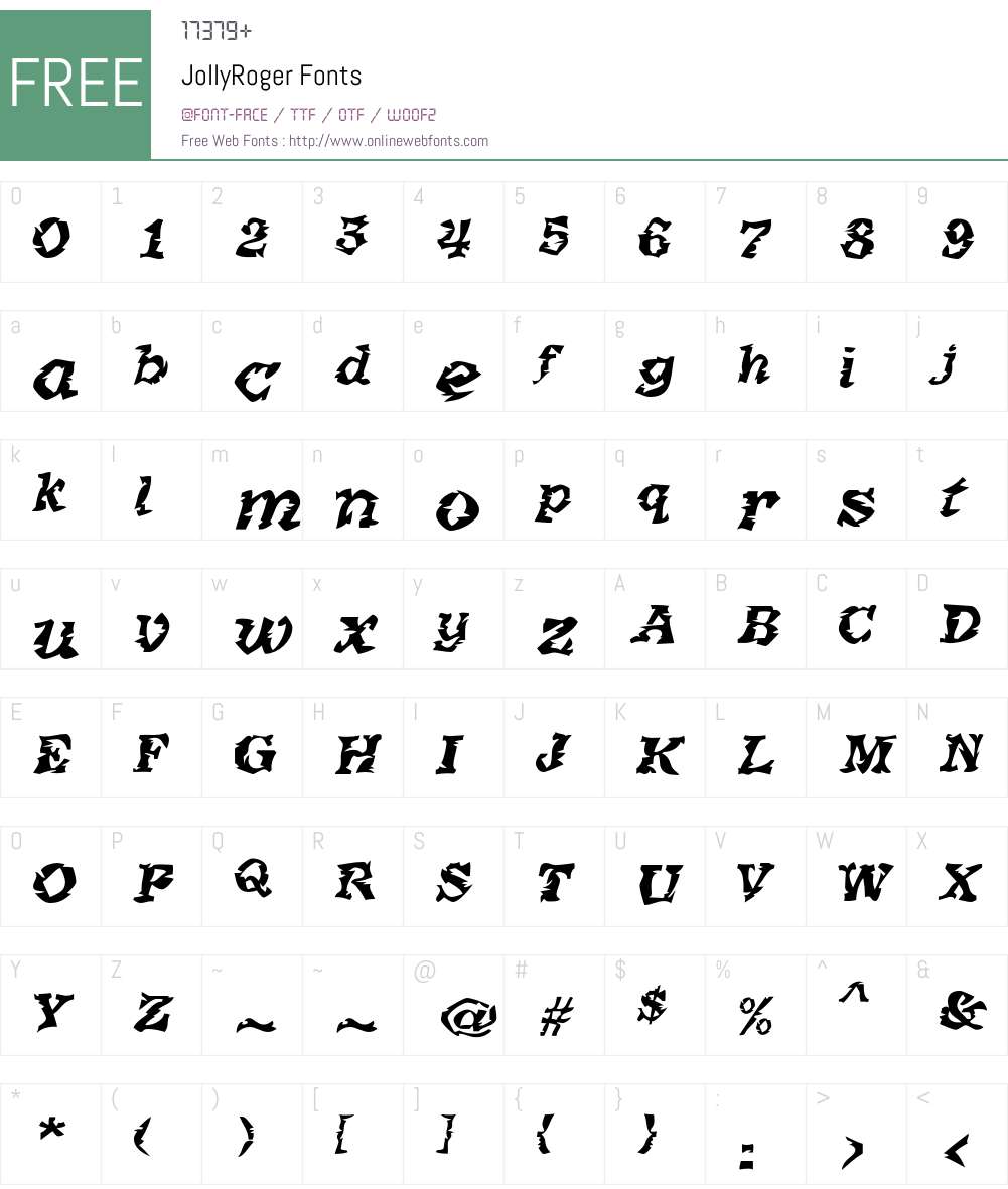 JollyRoger Font Screenshots
