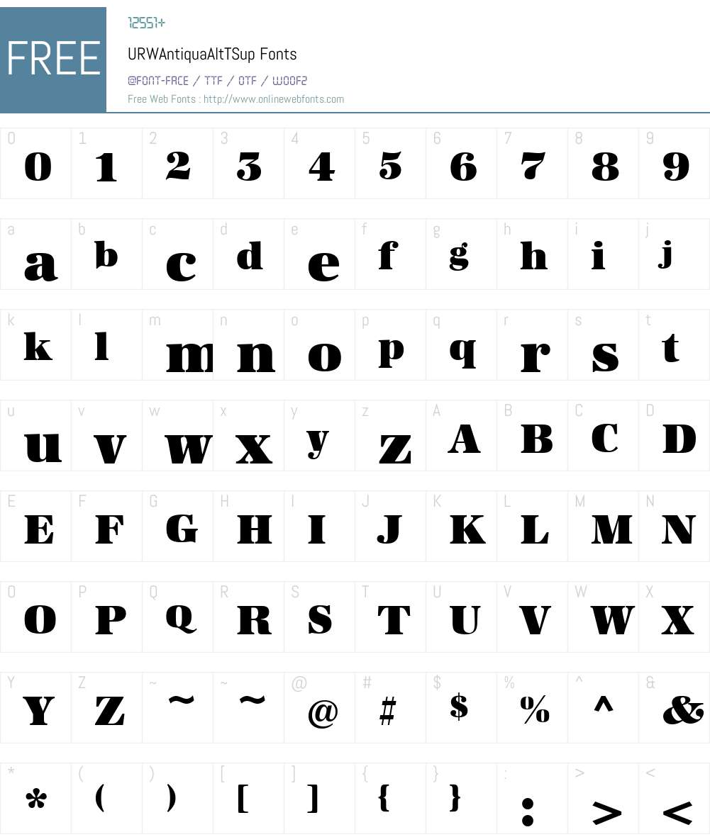 URWAntiquaAltTSup Font Screenshots