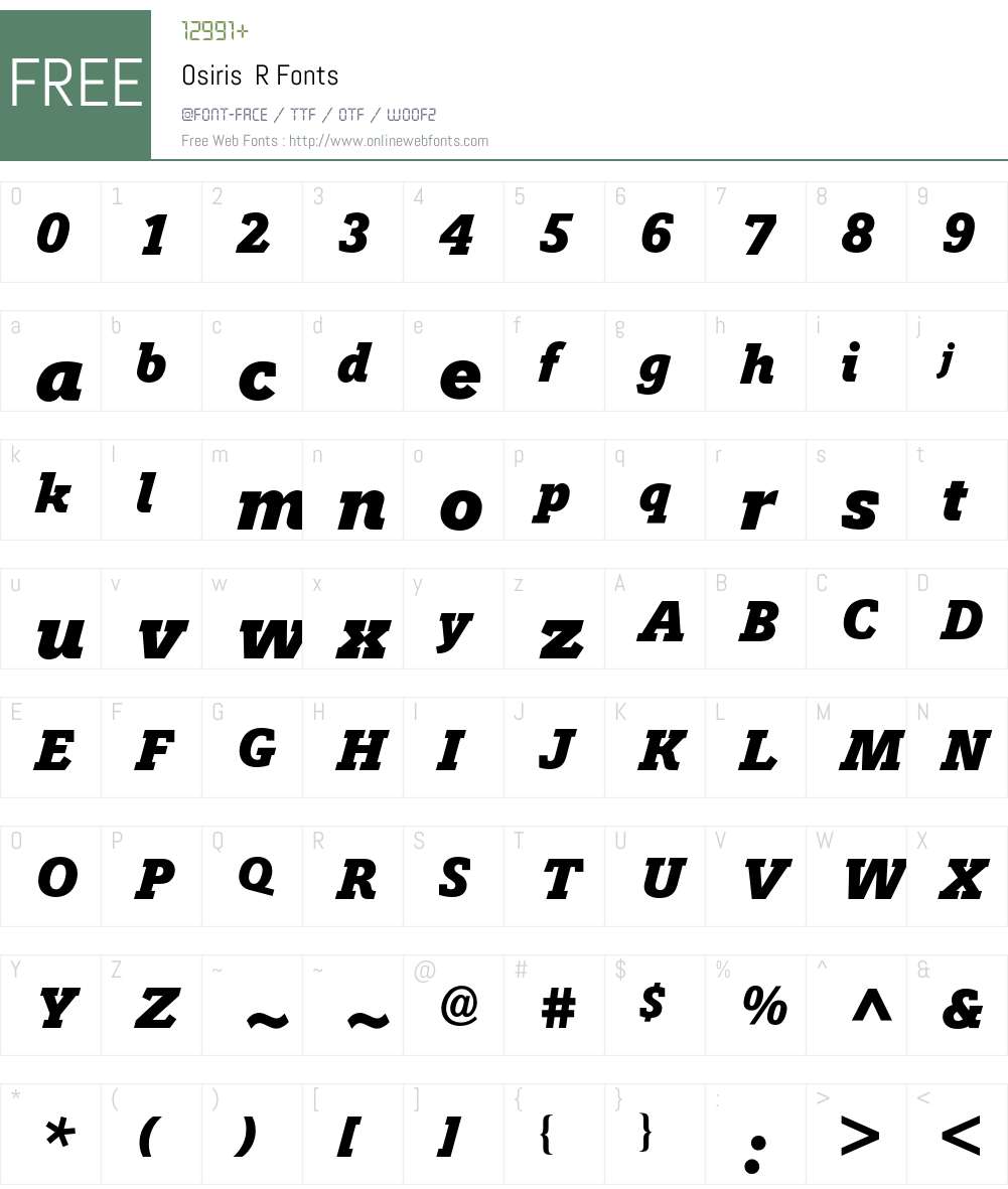 Osiris BQ Font Screenshots