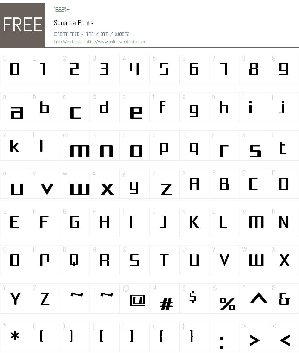 Squarea Font Screenshots