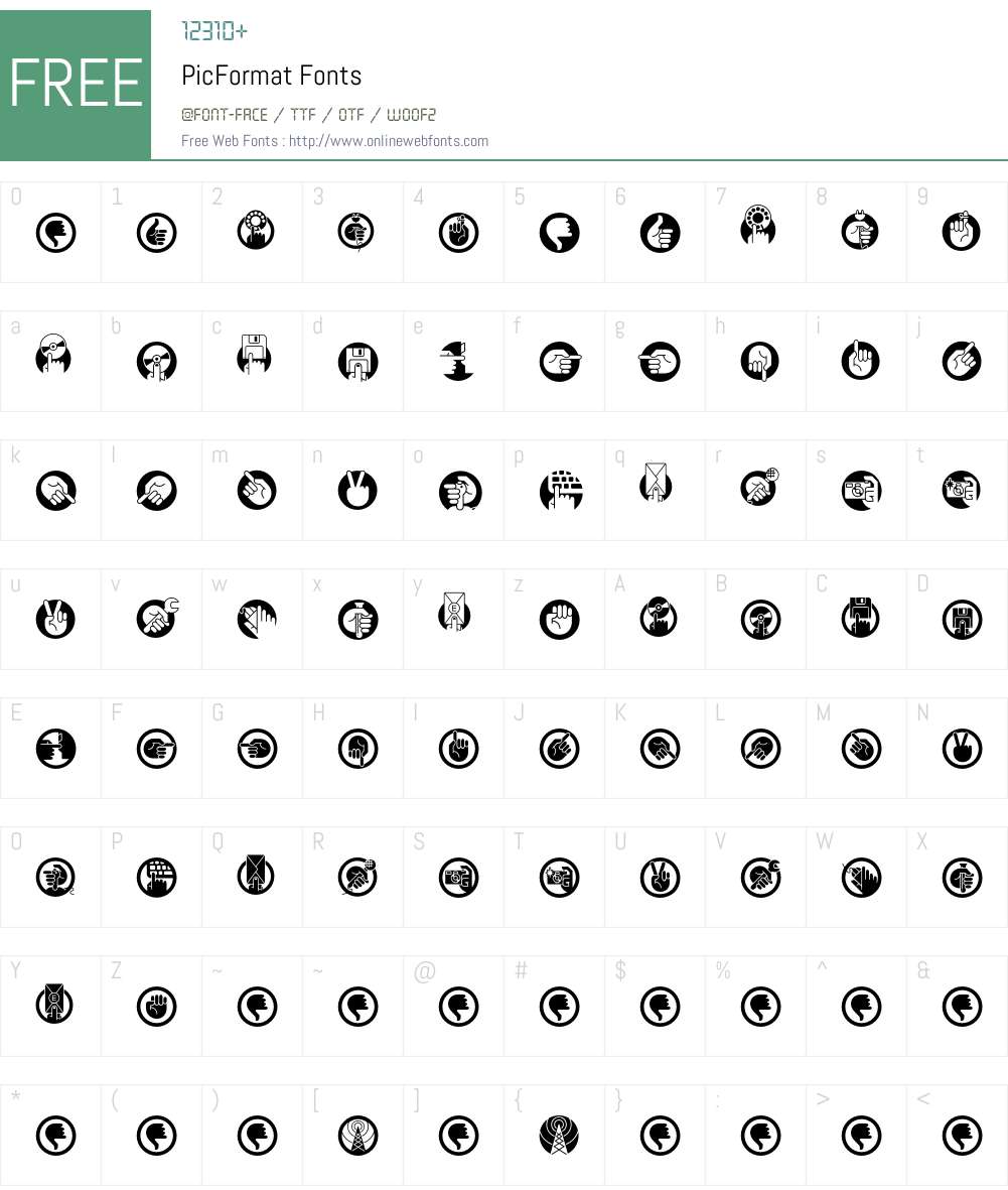 PicFormat Font Screenshots