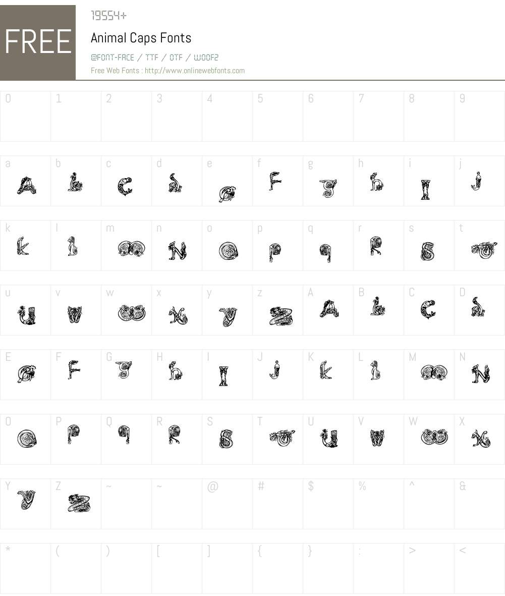 Animal Caps Font Screenshots