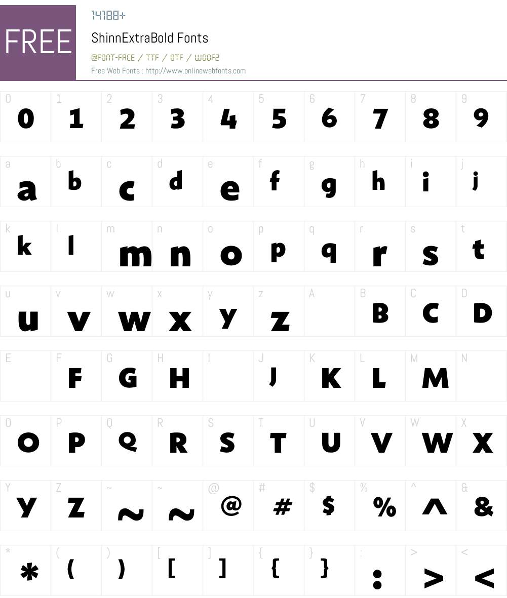 ShinnExtraBold Font Screenshots