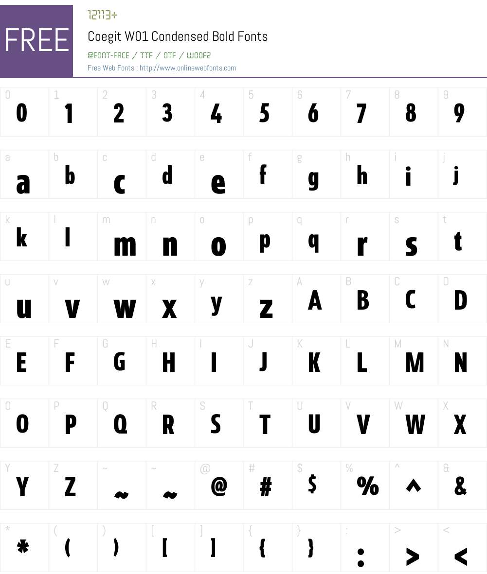 CoegitW01-CondensedBold Font Screenshots