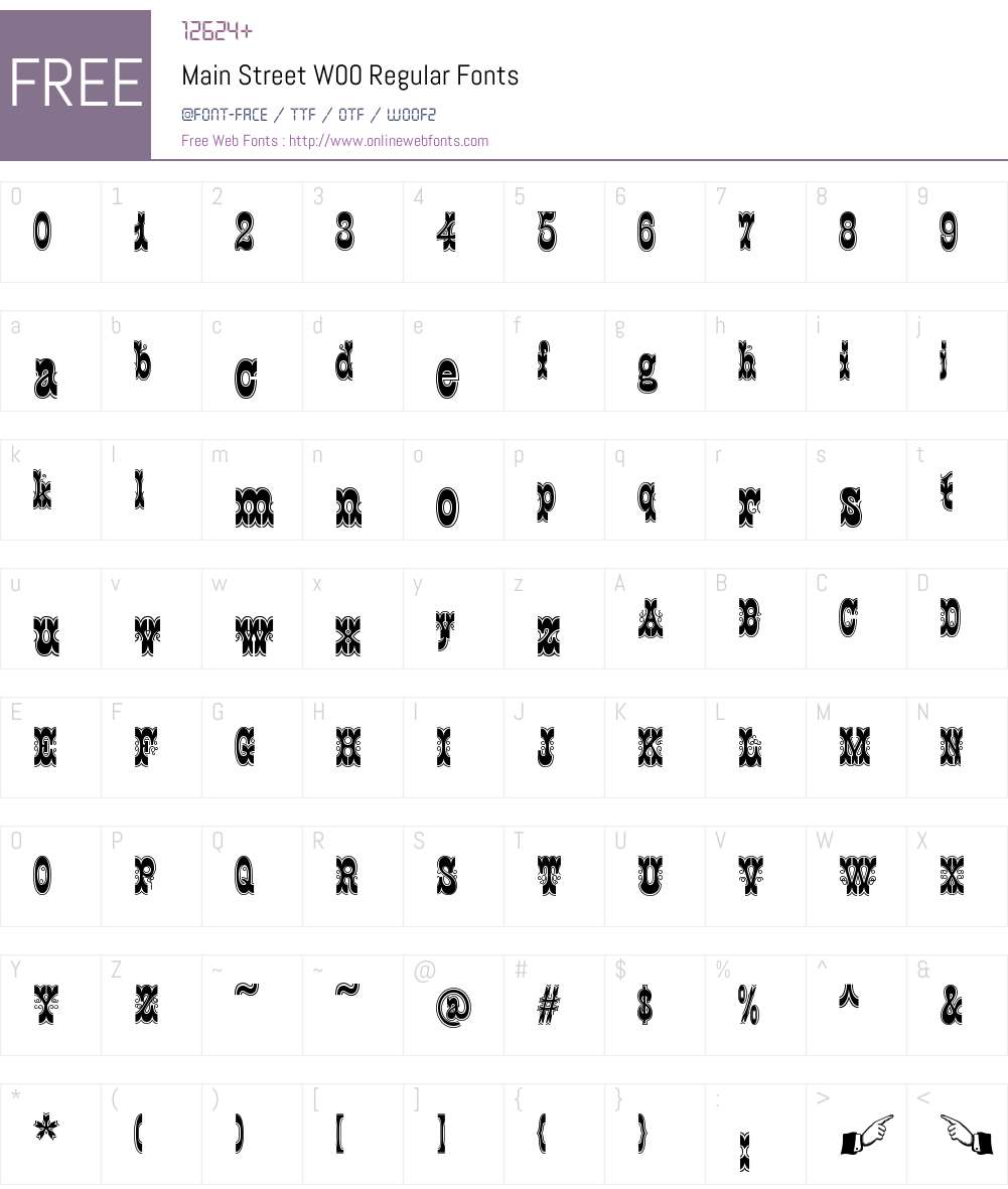 MainStreetW00-Regular Font Screenshots