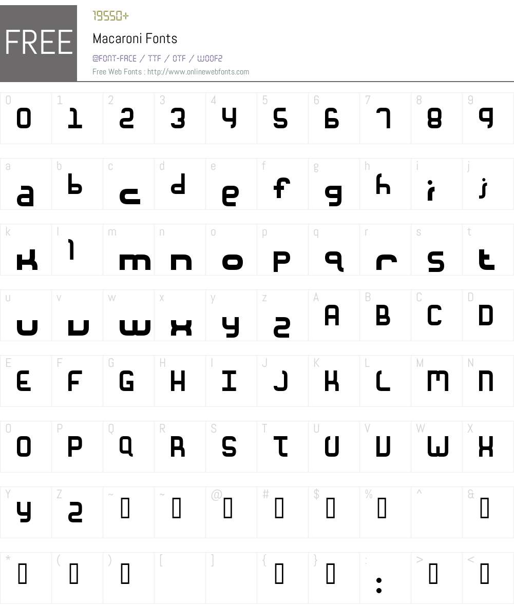 Macaroni Font Screenshots