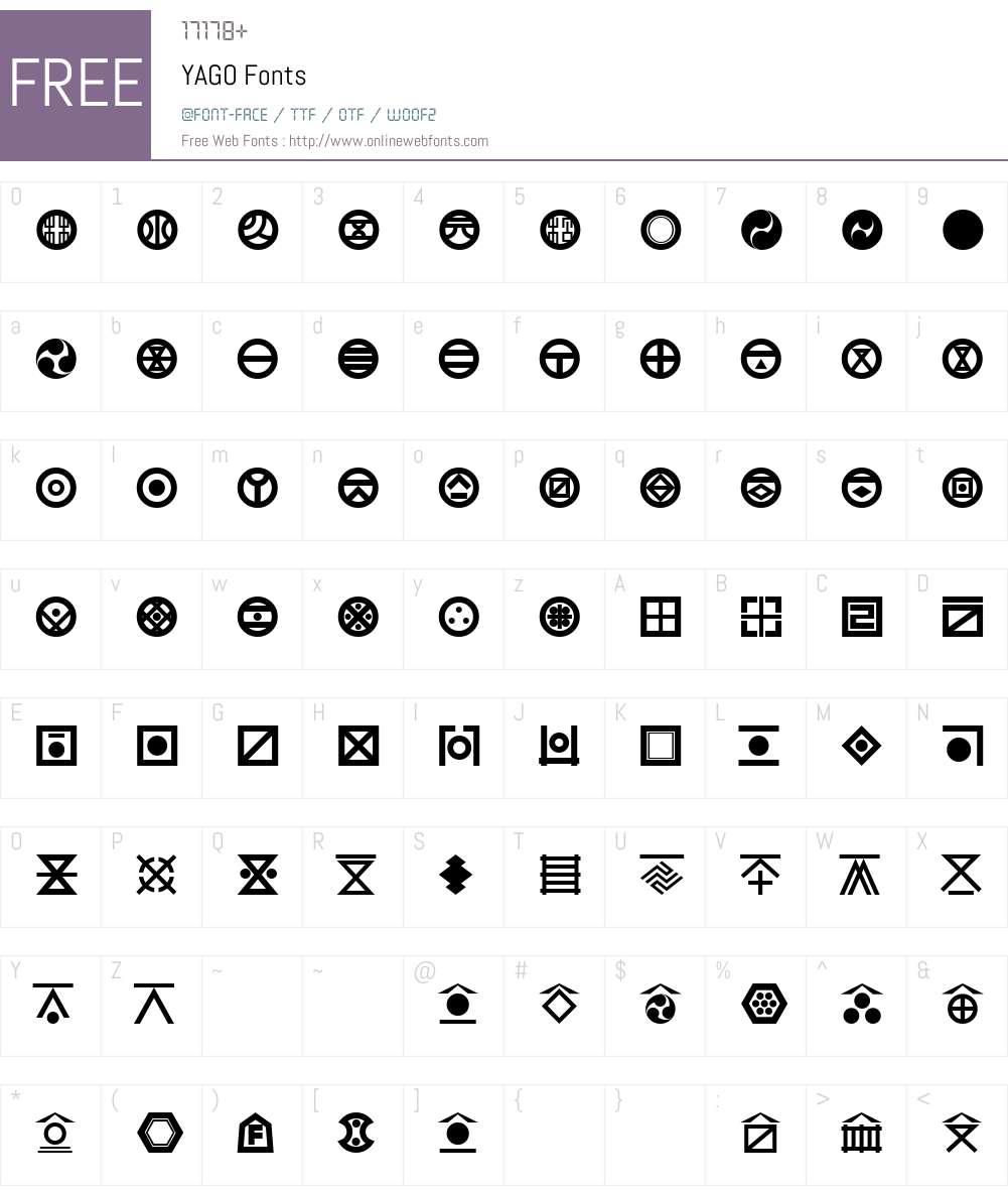 YAGO Font Screenshots