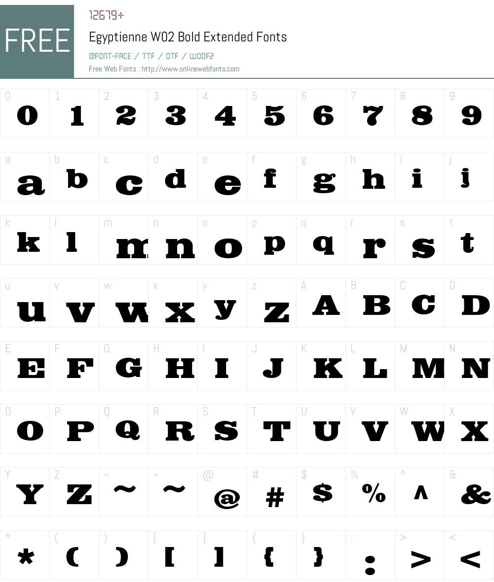 Egyptienne Font Screenshots