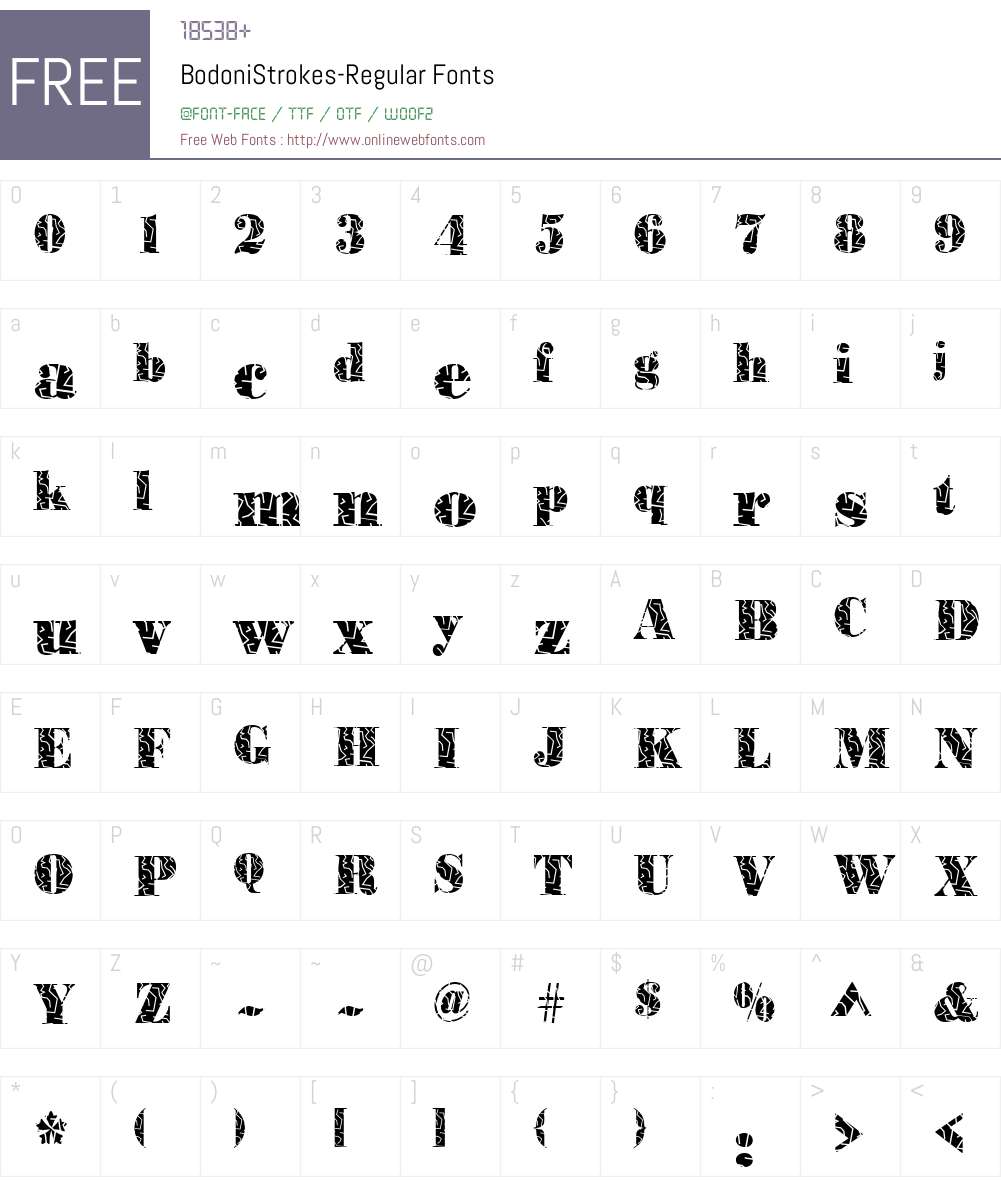 BodoniStrokes Font Screenshots