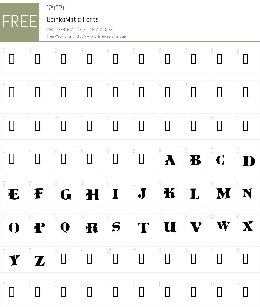 BoinkoMatic Font Screenshots