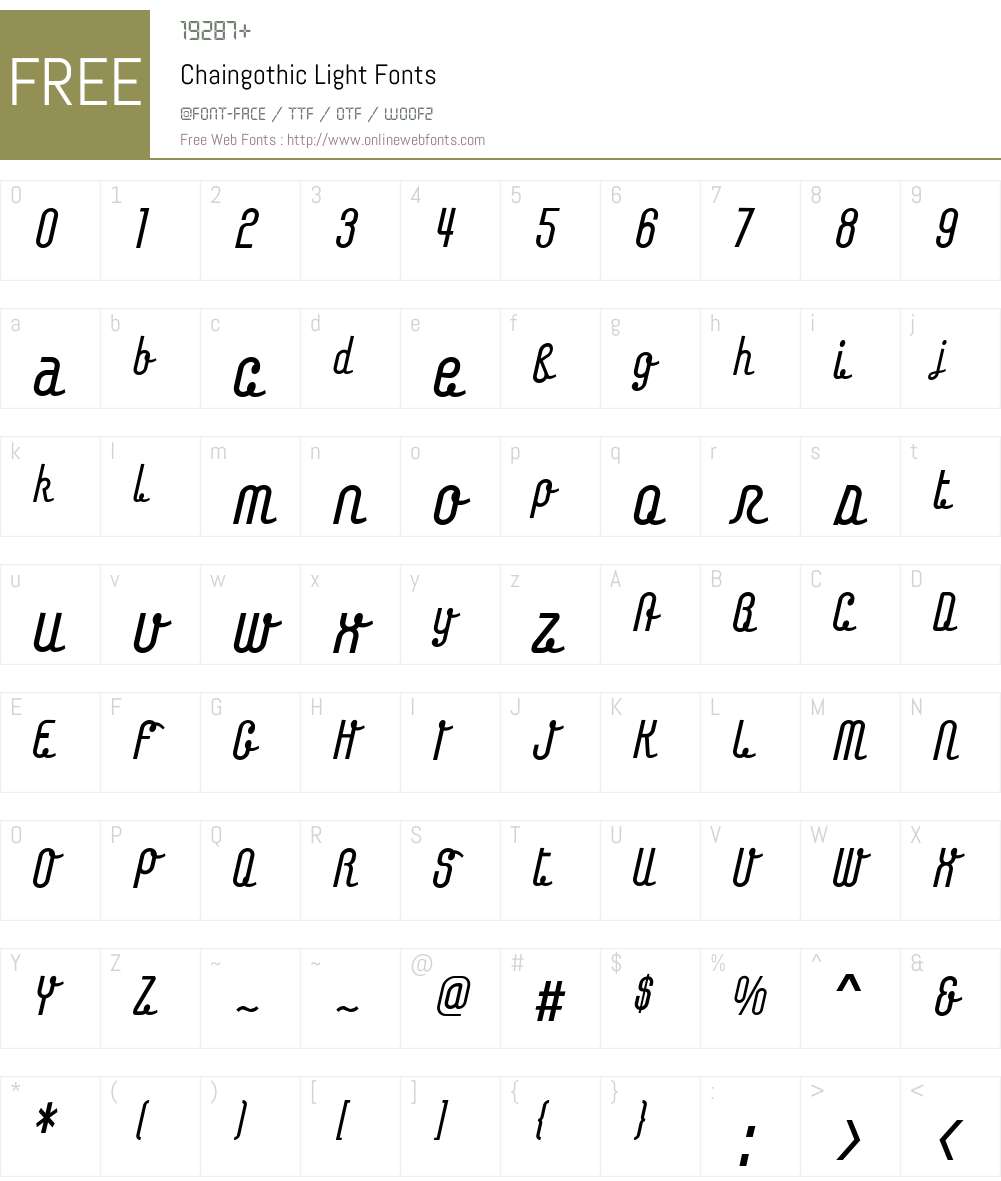 Chaingothic Font Screenshots