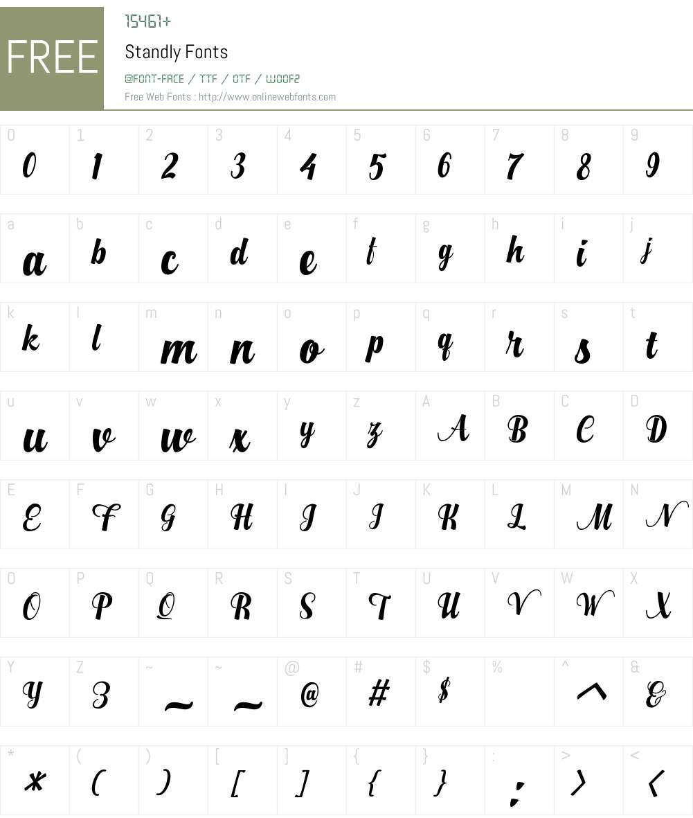 Standly Font Screenshots