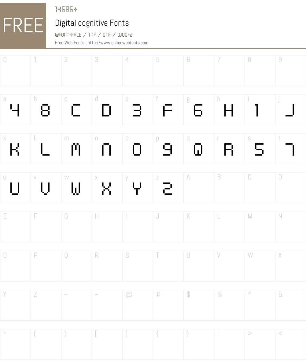 Digital cognitive Font Screenshots