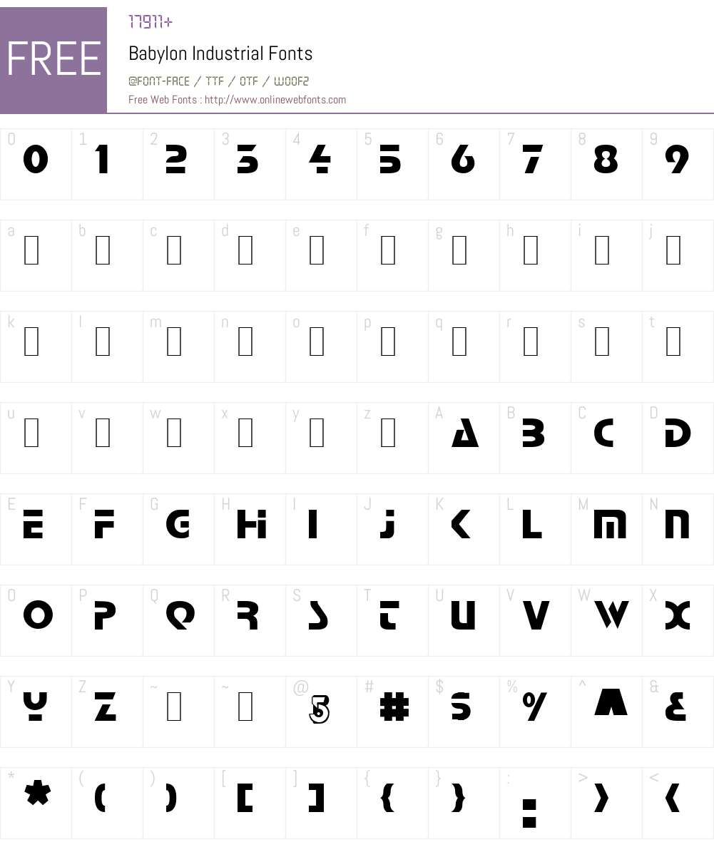 Babylon Industrial Font Screenshots
