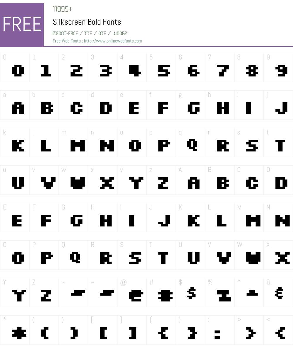 Silkscreen Font Screenshots