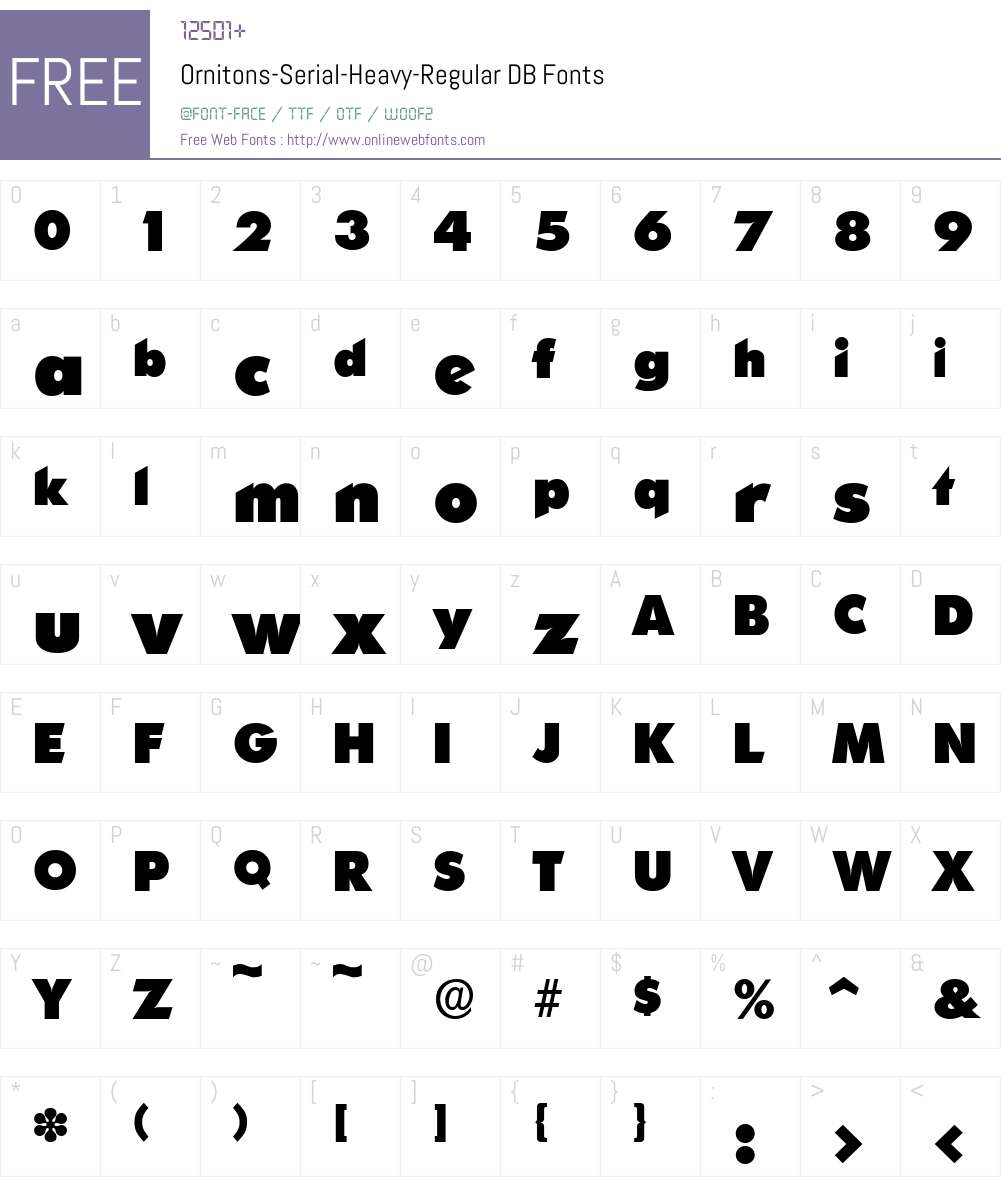 Ornitons-Serial-Heavy DB Font Screenshots
