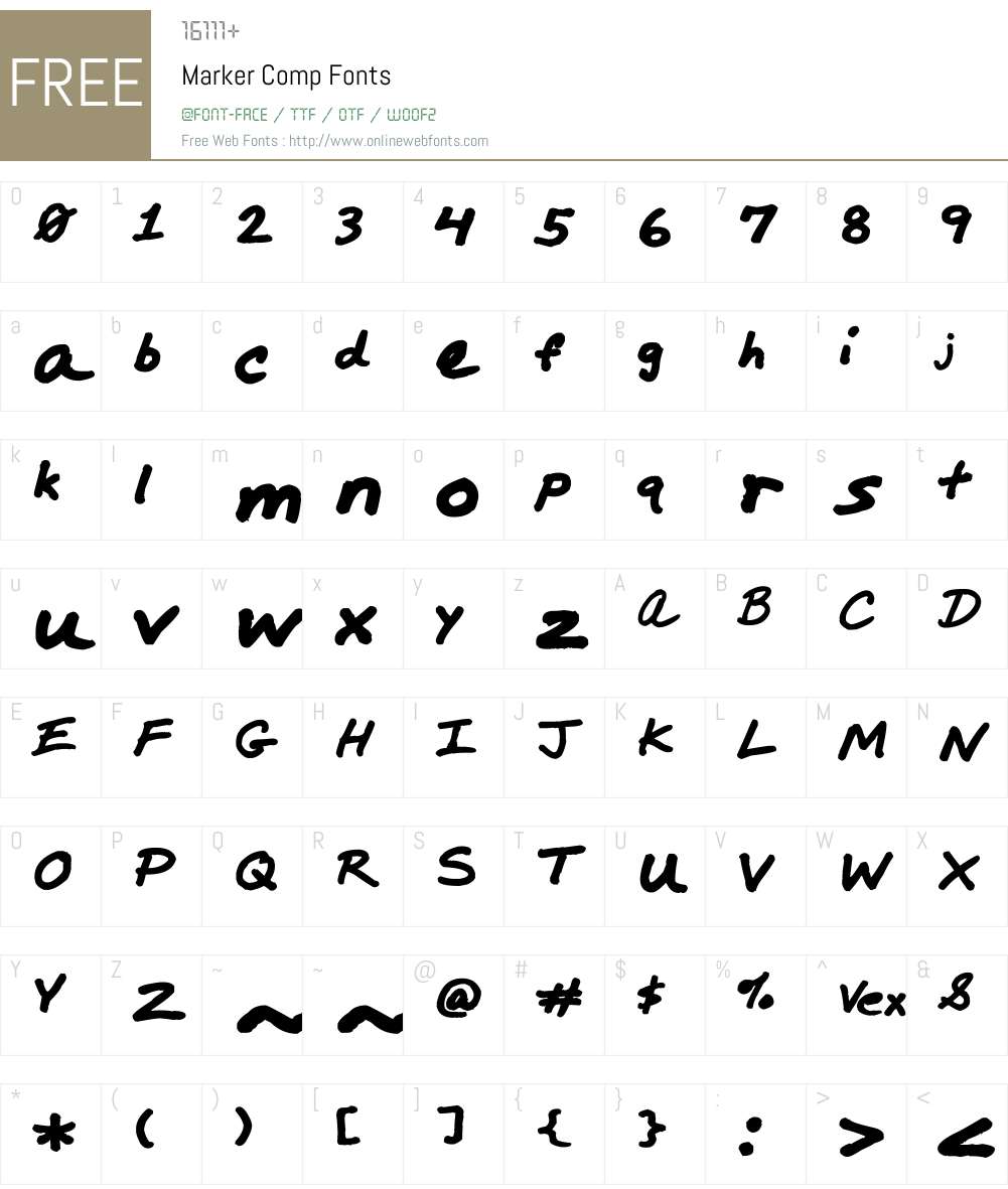 Marker Comp Font Screenshots