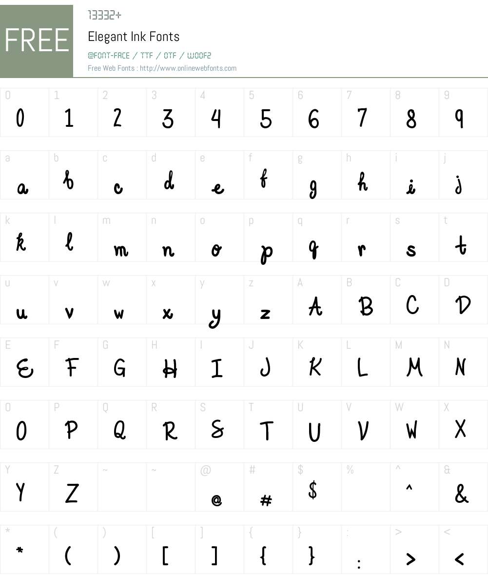 Elegant Ink Font Screenshots