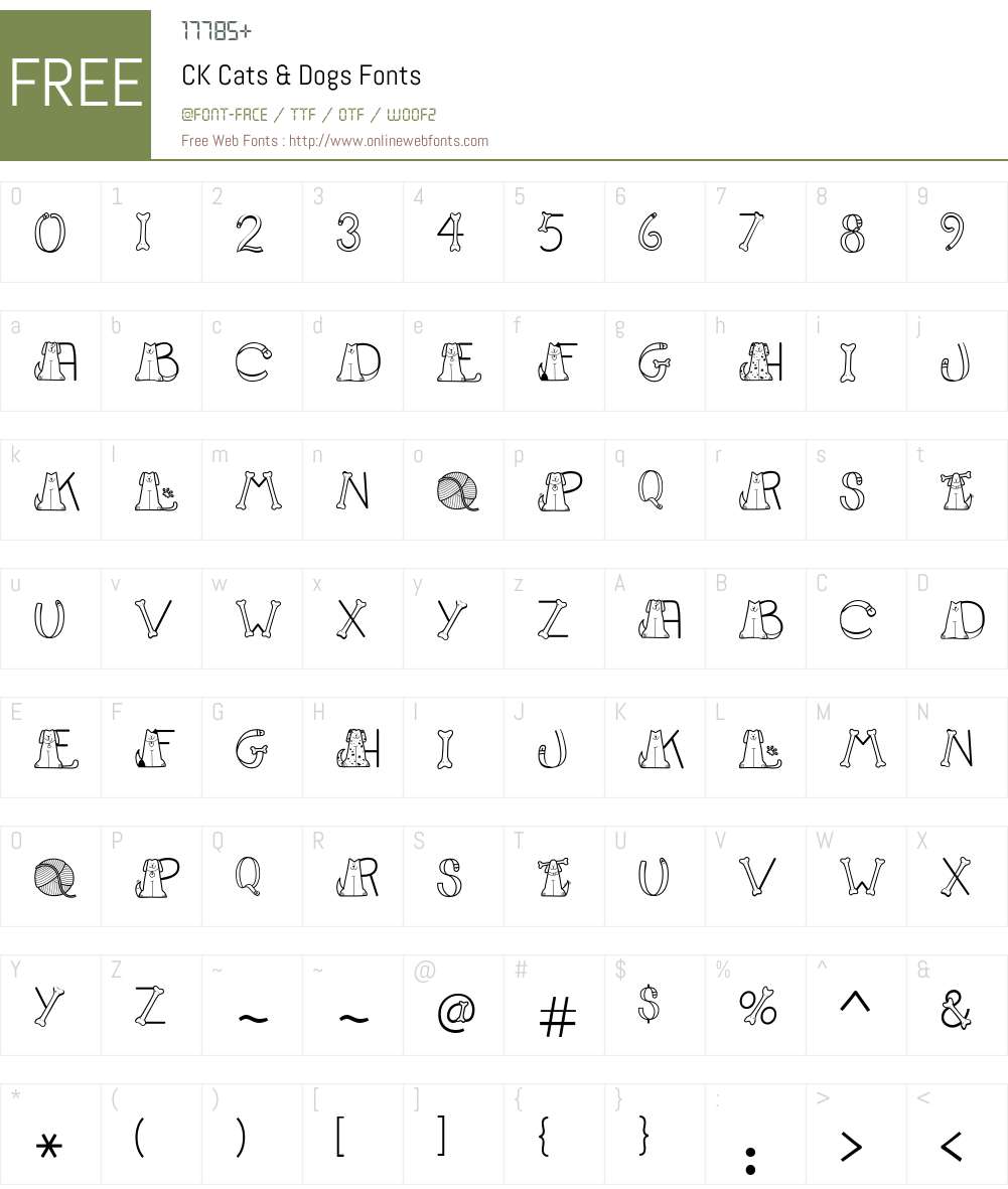 CK Cats & Dogs Font Screenshots