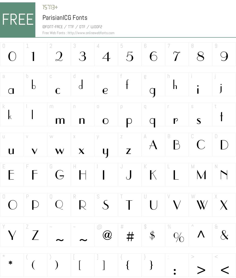 ParisianICG Font Screenshots