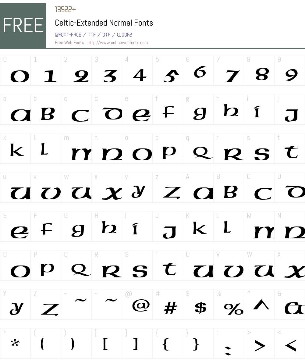 Celtic-Extended Font Screenshots