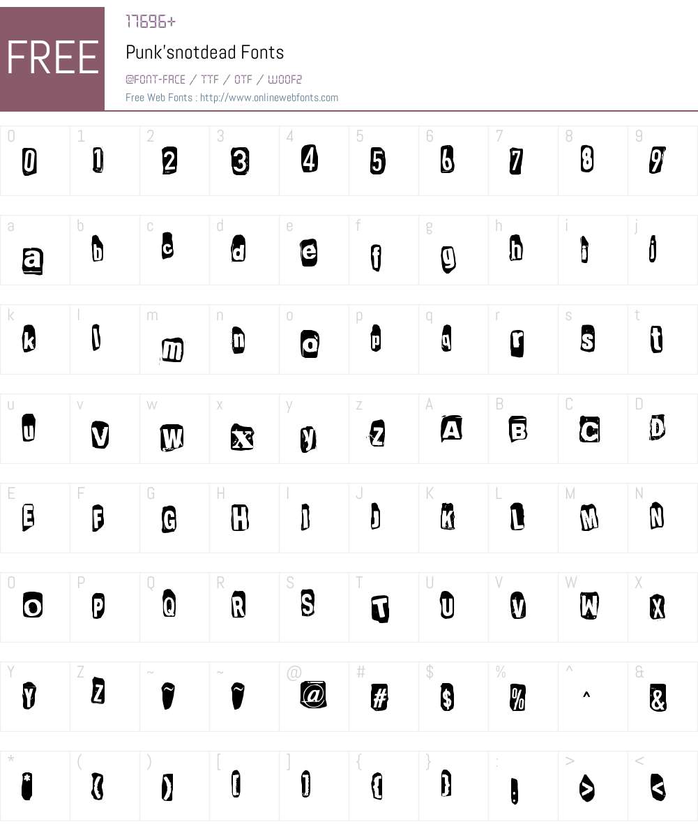 Punk'snotdead Font Screenshots