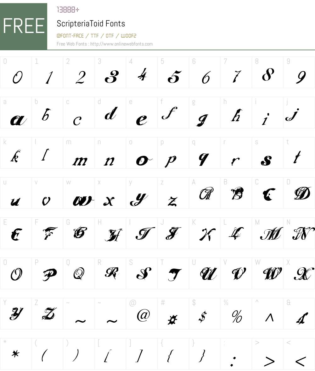 ScripteriaToid Font Screenshots