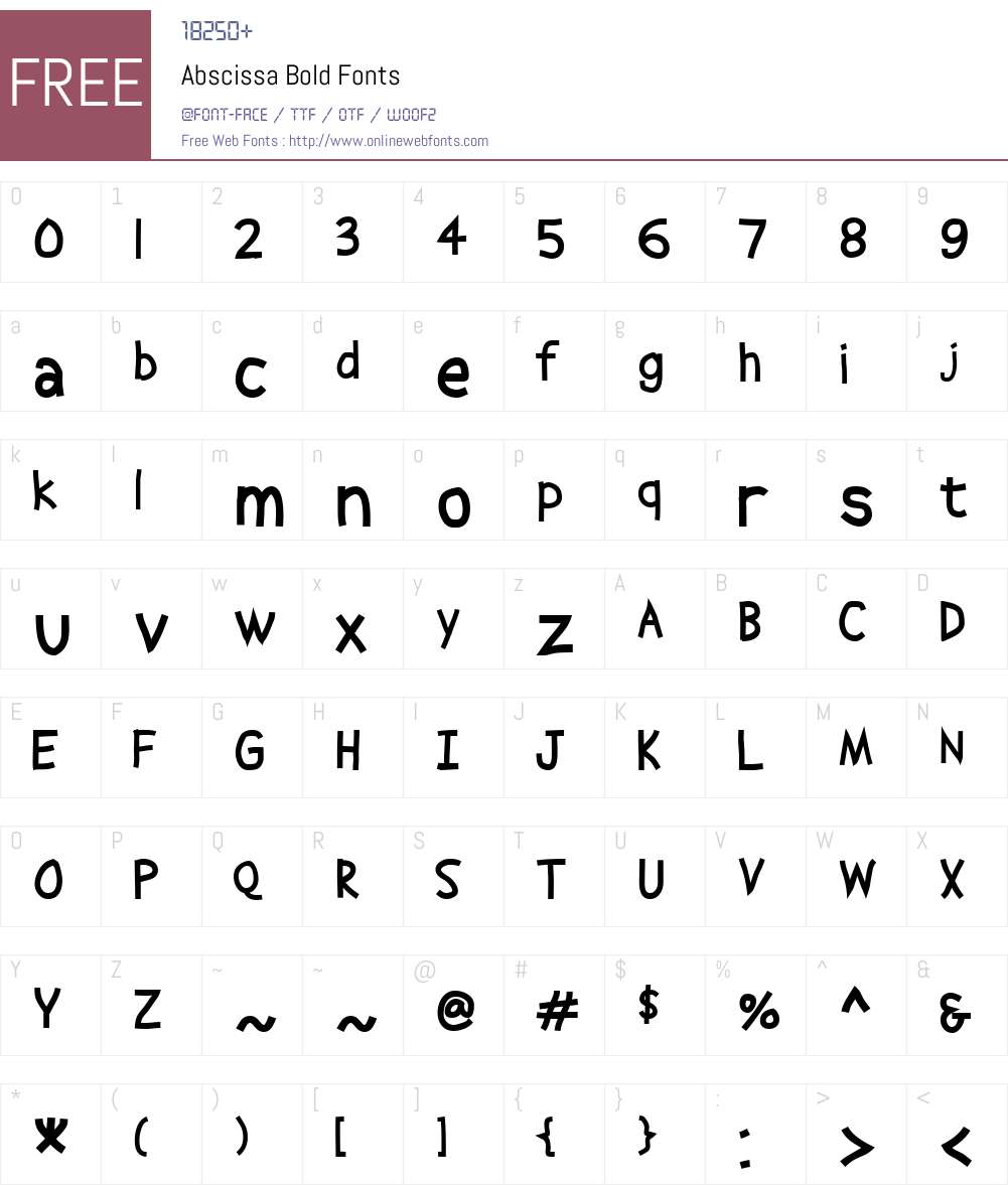 Abscissa Font Screenshots