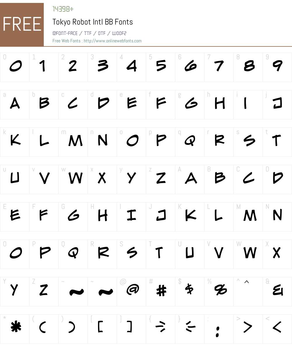 TokyoRobotIntlBB Font Screenshots
