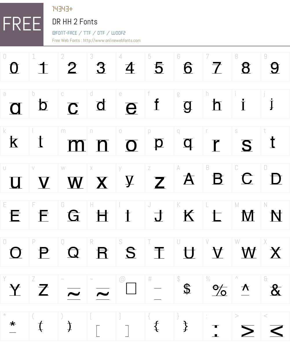 DR HH 2 Font Screenshots