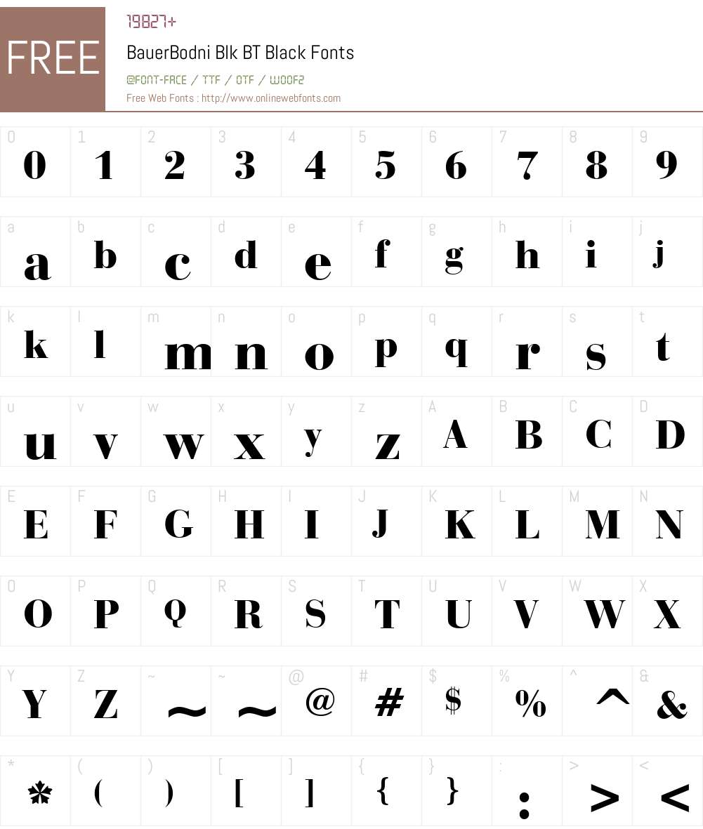BauerBodni Blk BT Font Screenshots