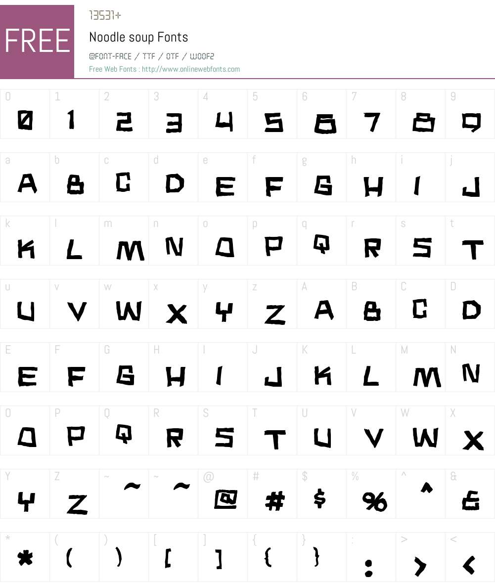 Noodle soup Font Screenshots