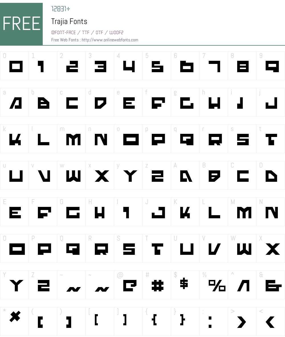 Trajia Font Screenshots