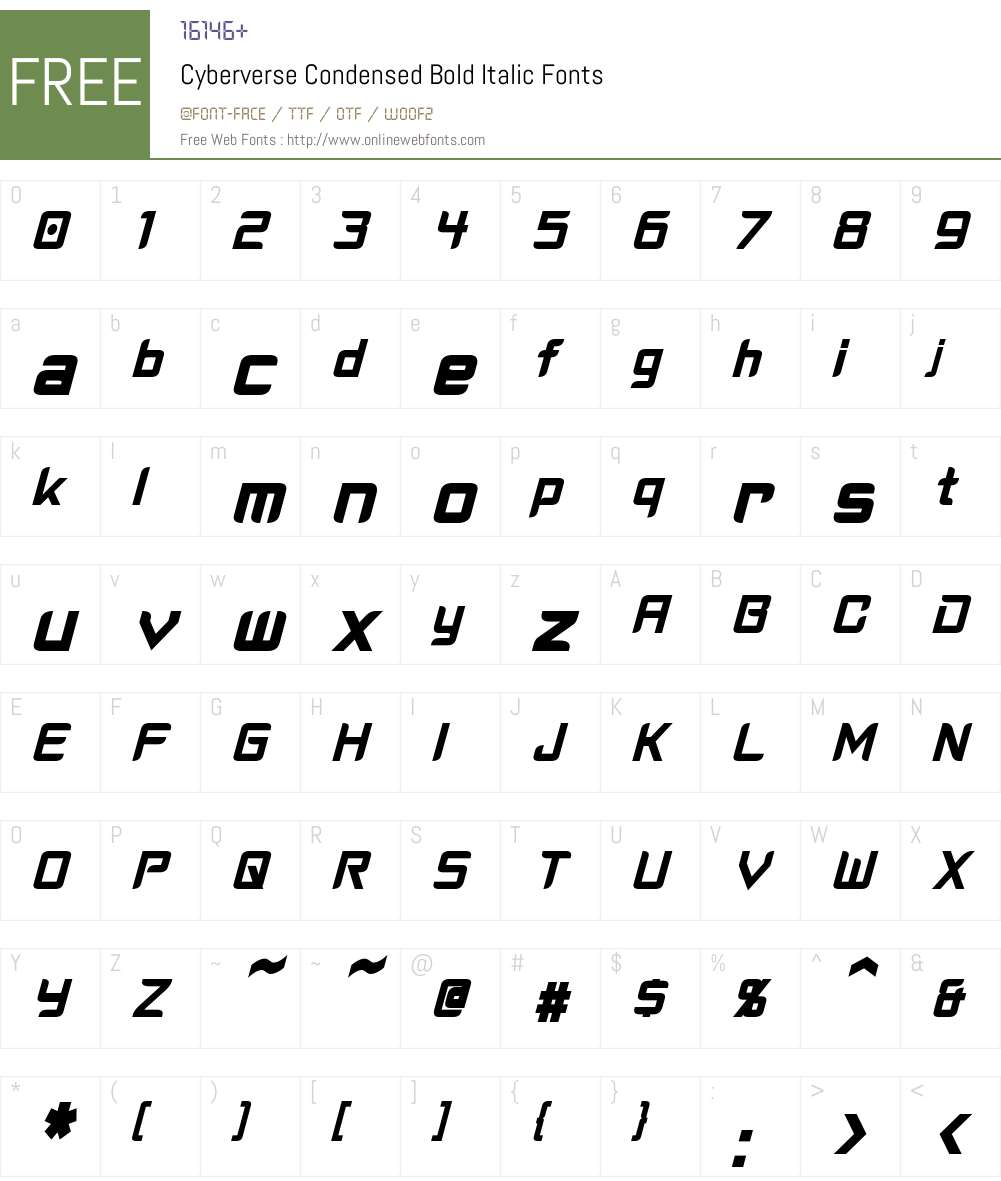 Cyberverse Condensed Font Screenshots