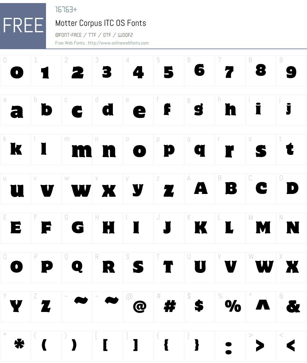 Motter Corpus ITC OS Font Screenshots