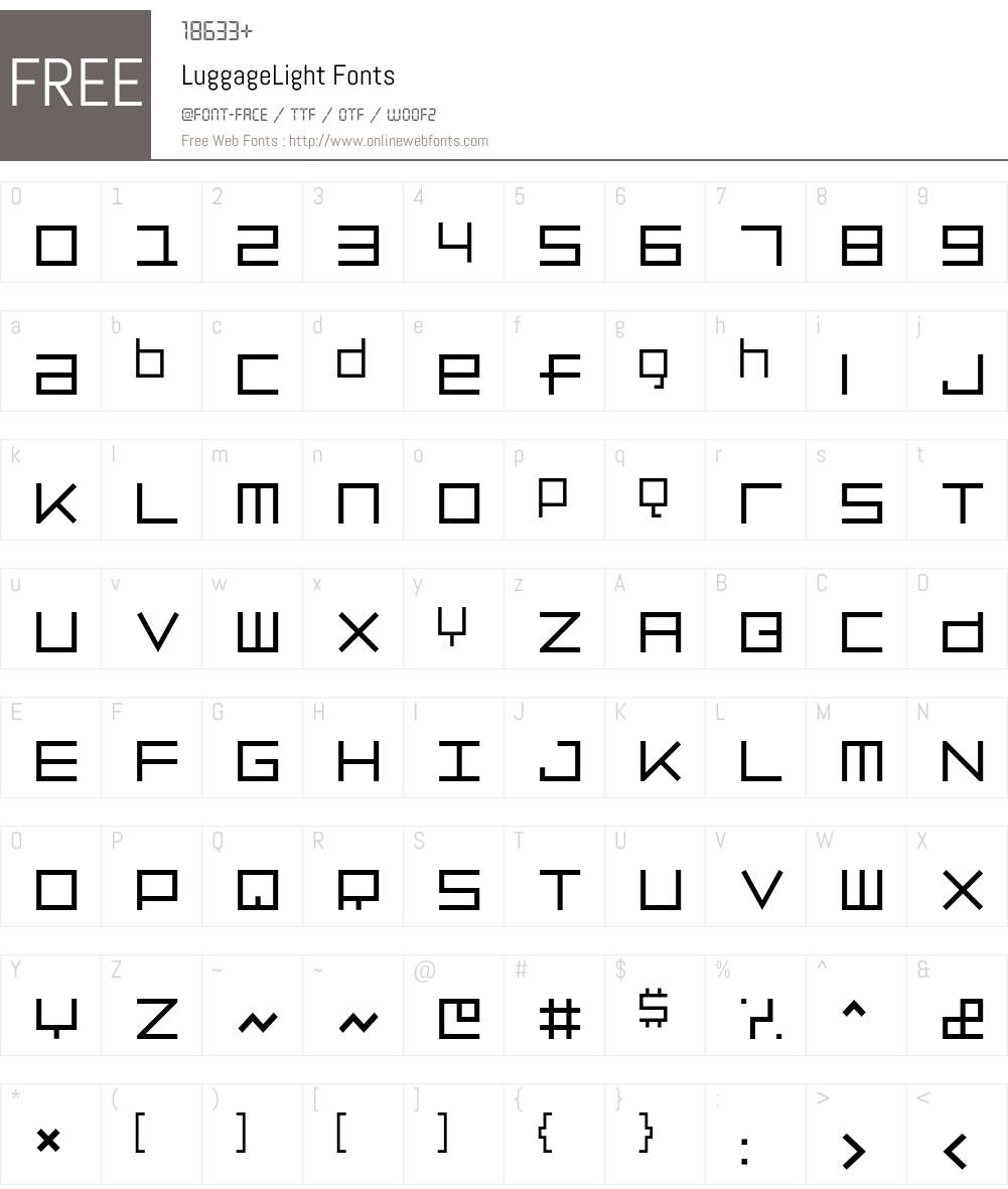 Luggage Font Screenshots