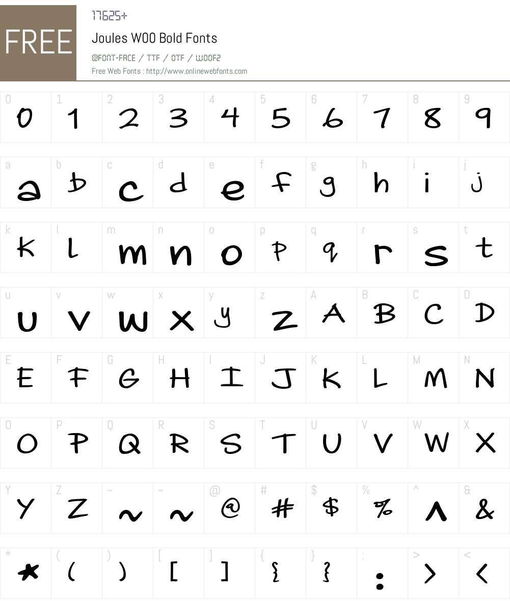 JoulesW00-Bold Font Screenshots