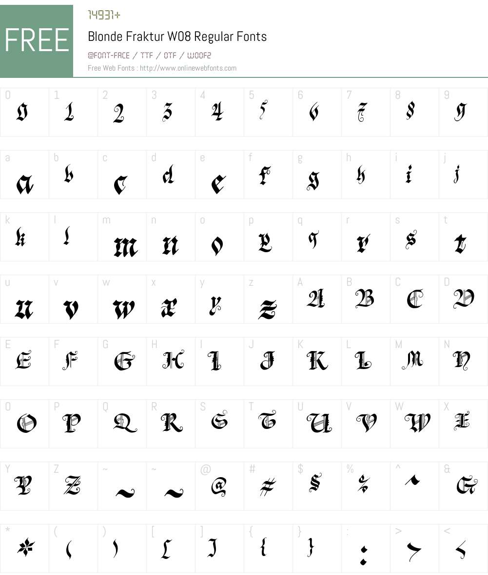 Blonde Fraktur Font Screenshots