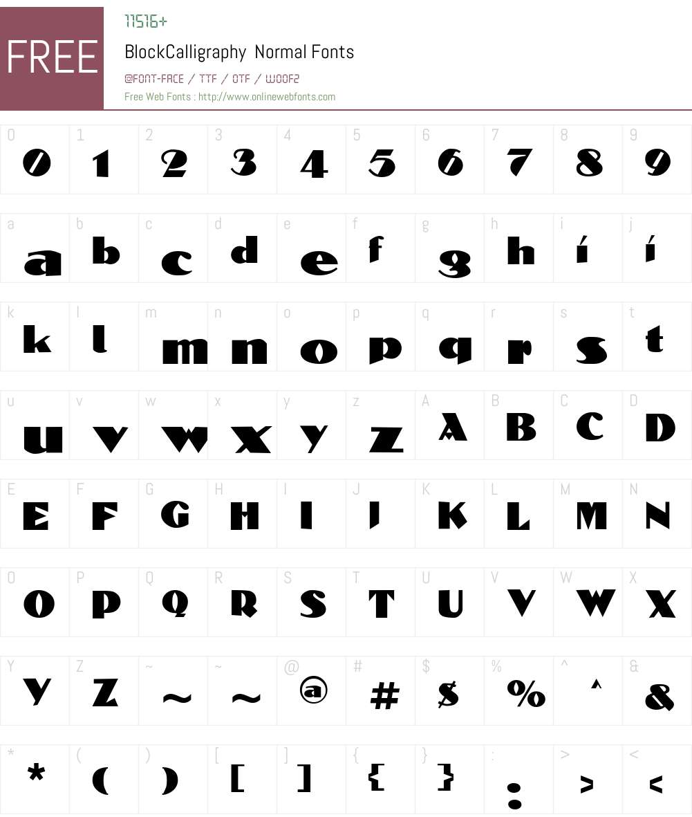 BlockCalligraphy Font Screenshots