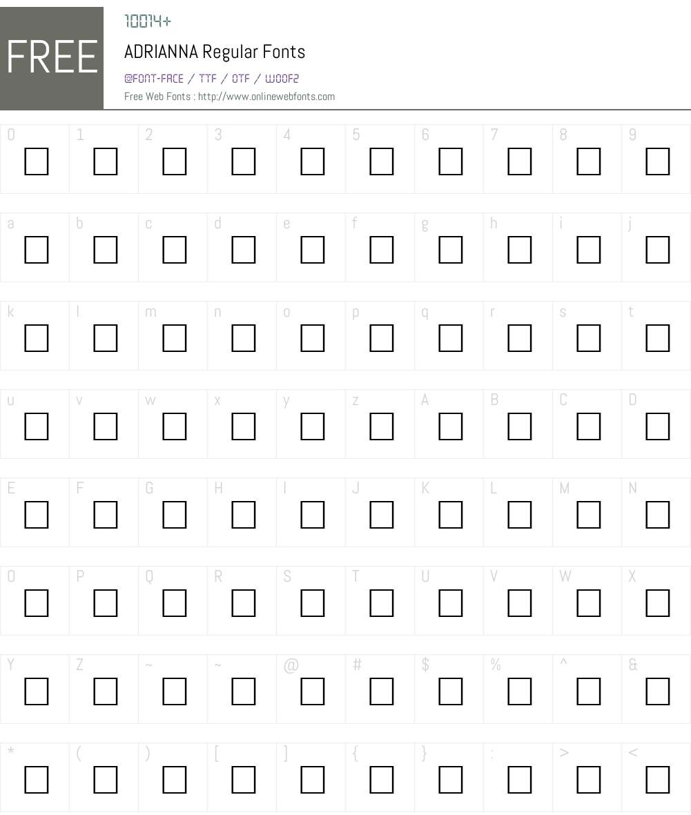 ADRIANNA Font Screenshots