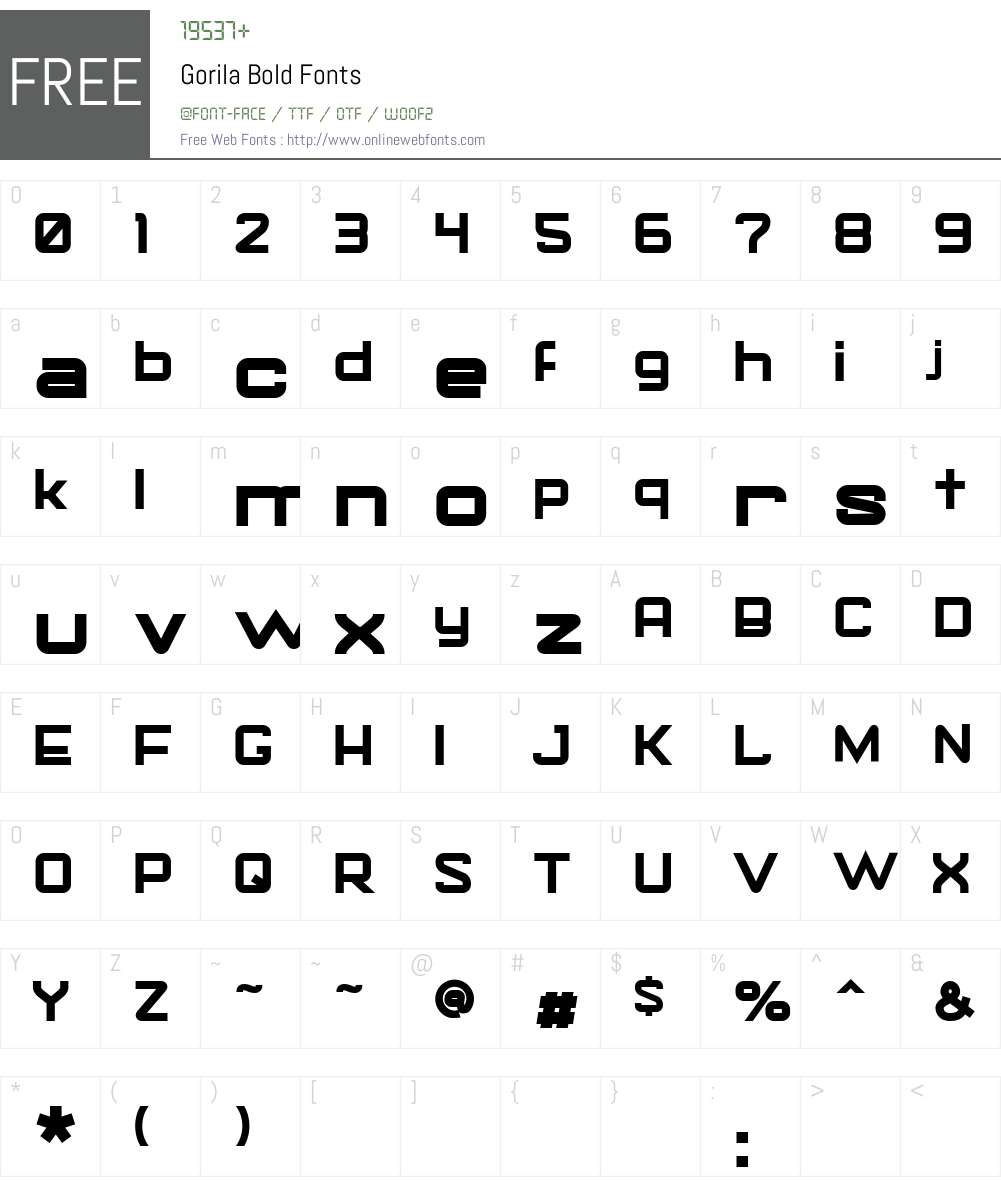 Gorila Font Screenshots