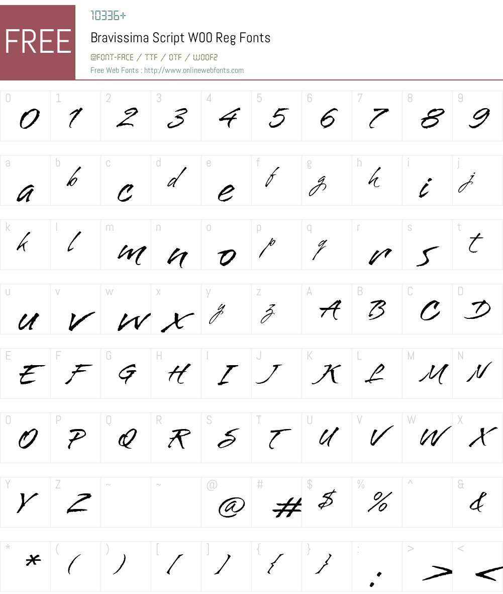 BravissimaScriptW00-Reg Font Screenshots