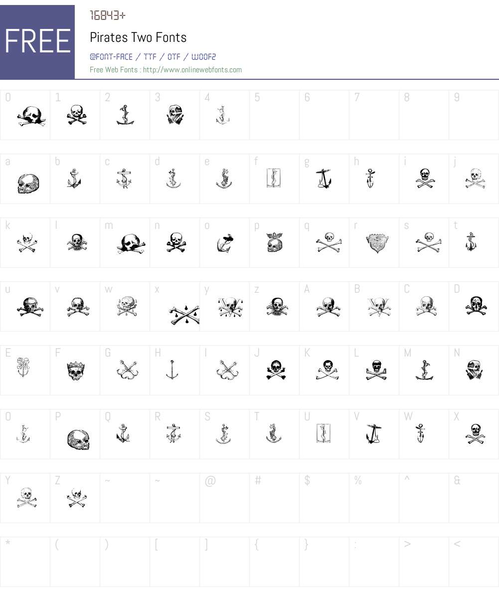 Pirates Two Font Screenshots