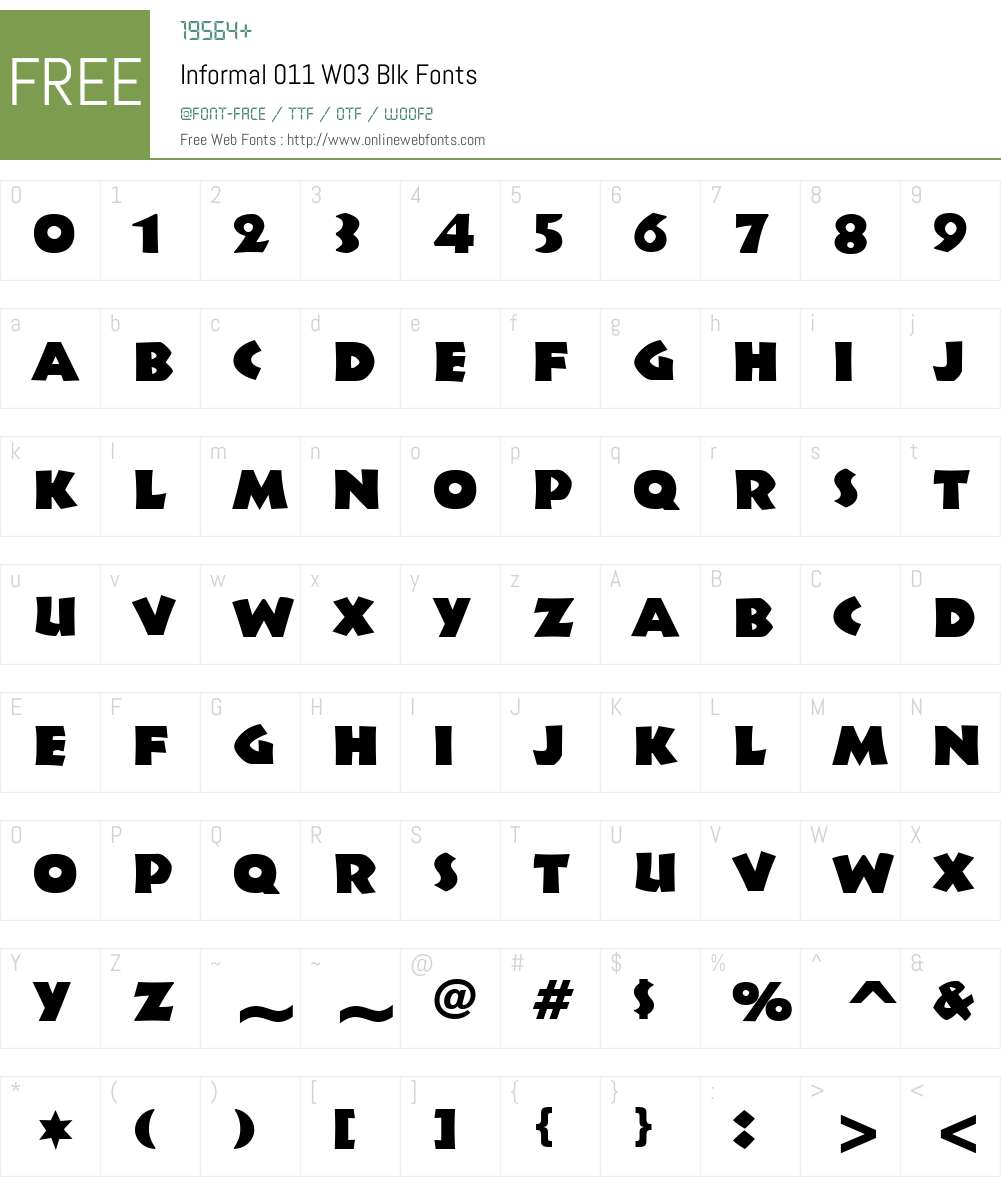 Informal 011 Font Screenshots