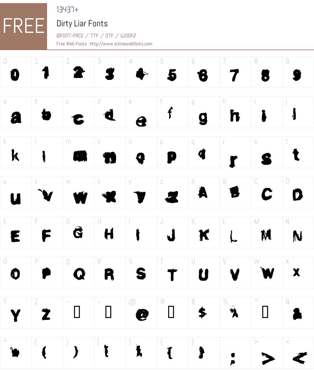 Dirty Liar Font Screenshots