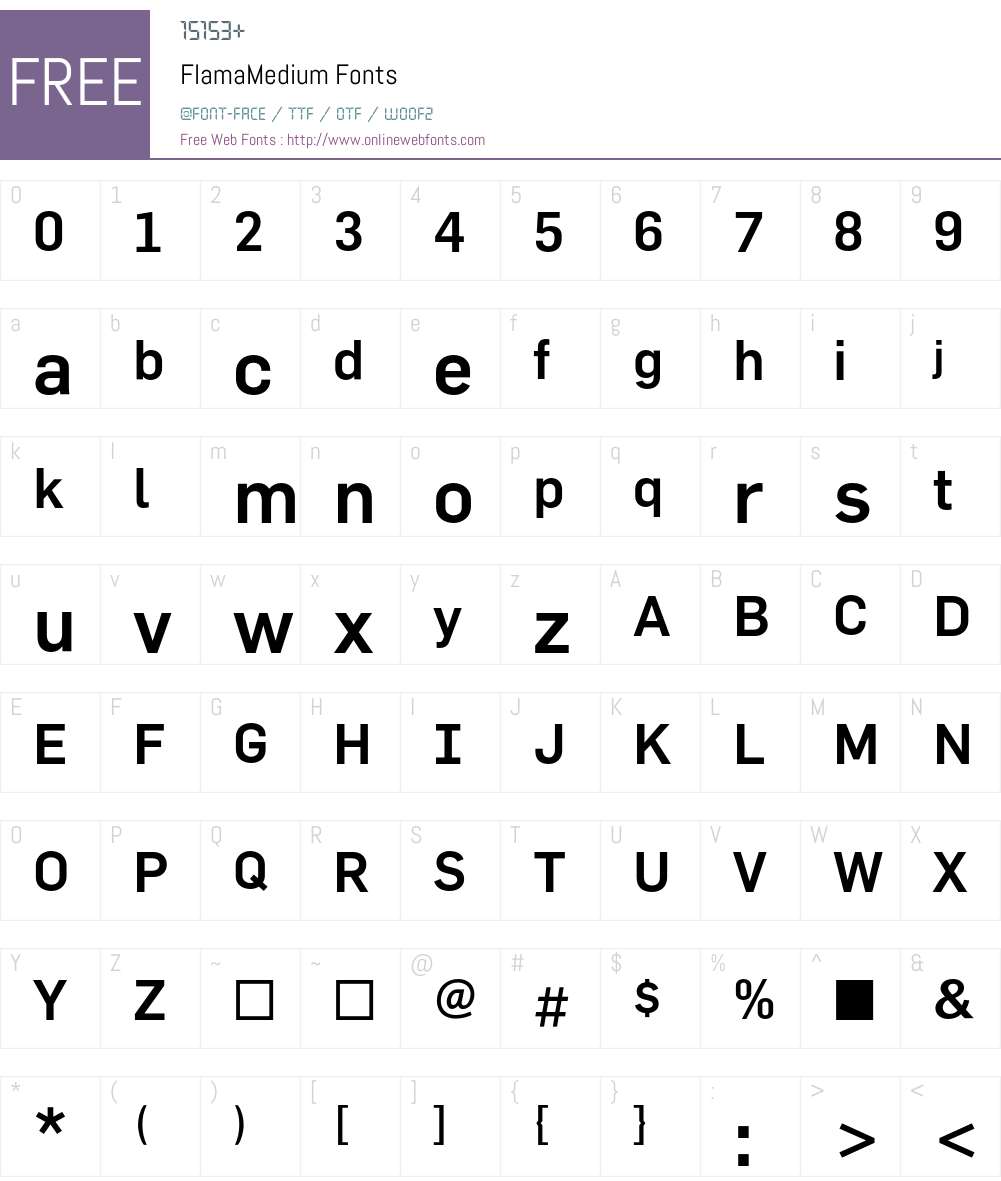 FlamaMedium Font Screenshots