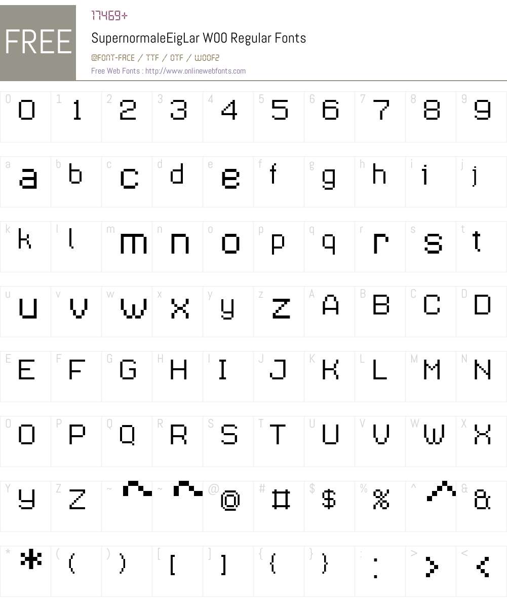 Supernormale Font Screenshots