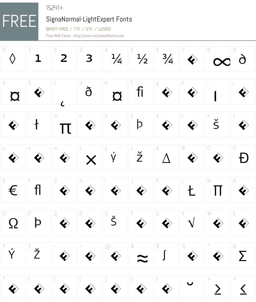 SignaNormal-LightExpert Font Screenshots