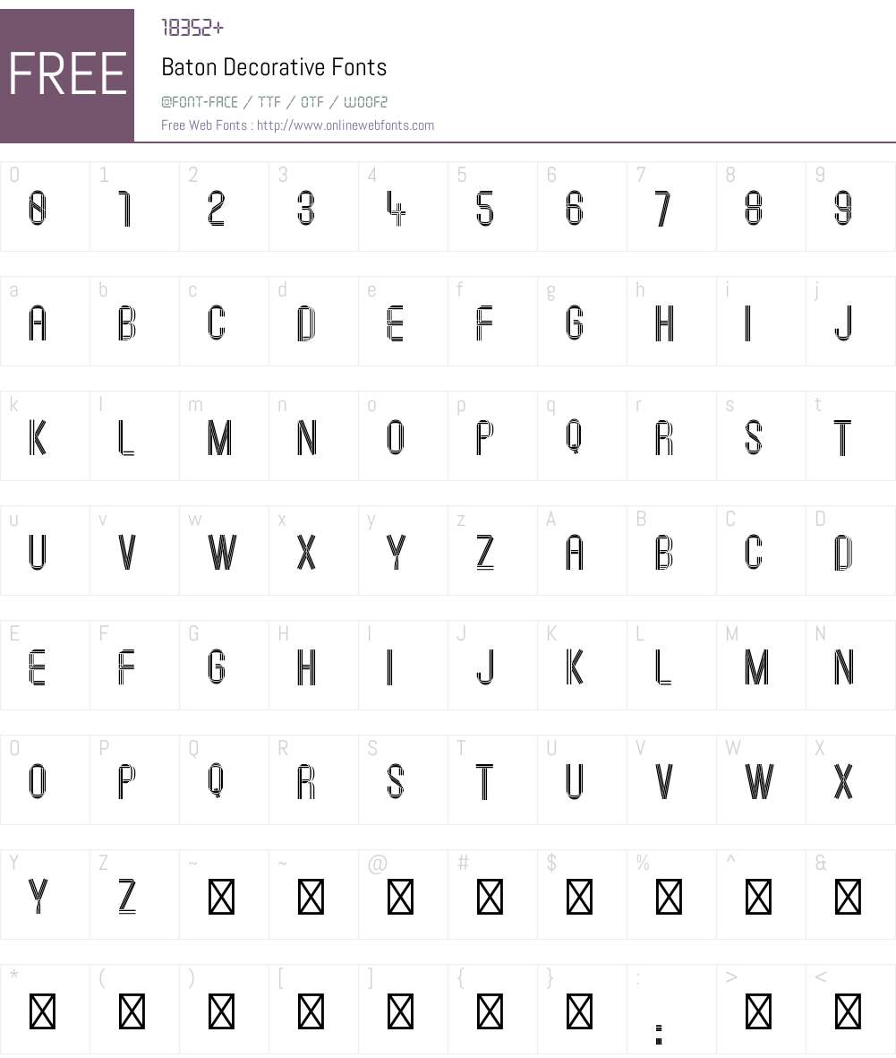 Baton Decorative Font Screenshots